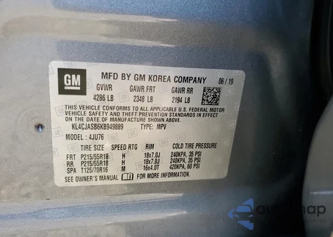 2019 Buick Encore Fwd Preferred z USA, uszkodzony, nr VIN KL4CJASB6KB949889